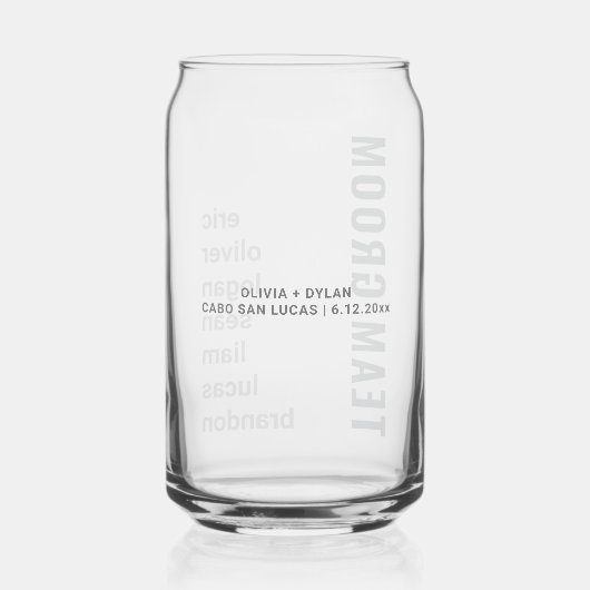 Modern Team Bruidegom Bruidsjonkers Cadeau Blikvorm Glas (Achterkant)