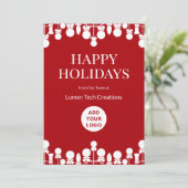 Modern Team Holiday Kaart | Uw Logo hier (Staand voorkant)