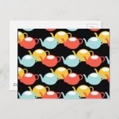 Modern Teapots Pattern Briefkaart (Voorkant / Achterkant)