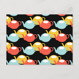 Modern Teapots Pattern Briefkaart