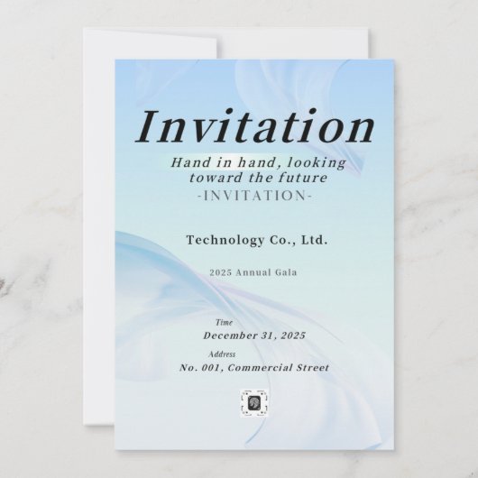 Modern Tech Light Blue Corporate Gala Invitation – (Dos)