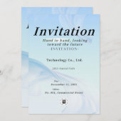 Modern Tech Light Blue Corporate Gala Invitation – Kaart (Voorkant / Achterkant)