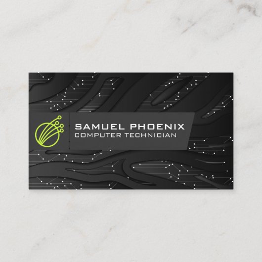 Modern technisch pictogram | Technologie Visitekaartje (Voorkant)