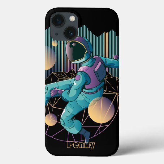 Modern Techno Astronaut Illustratie Case-Mate iPhone Case (Achterkant)