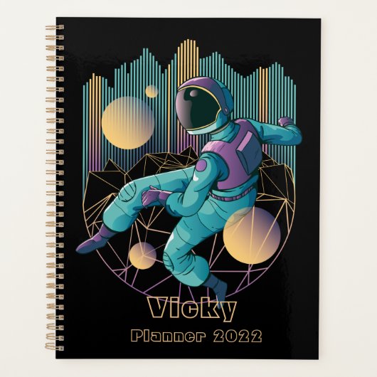 Modern Techno Astronaut Illustratie Planner (Voorkant)