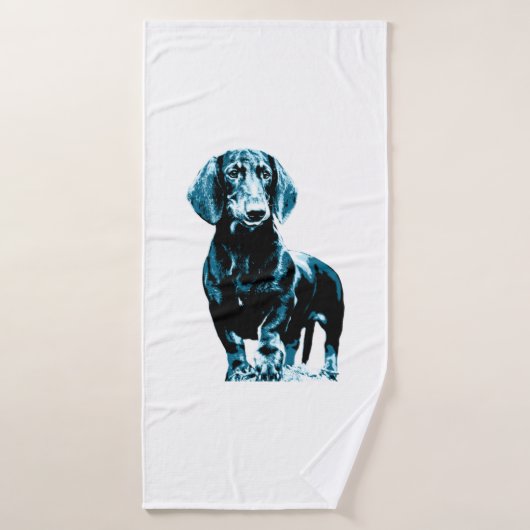 Modern teckel ontwerp badhanddoek (Badhanddoek)