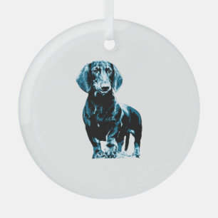 Modern teckel ontwerp glas ornament