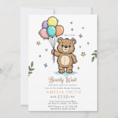 Modern Teddy bear Friendly baby shower Kaart (Voorkant)