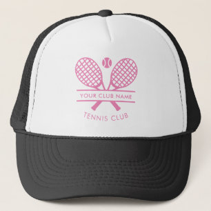 Modern Tennis Club naam racket pictogram elke kleu Trucker Pet