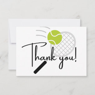 Modern Tennis racket ball Black and White Bedankkaart
