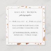 Modern Terra-cotta Terrazzo patroon Vierkante Visitekaartje (Achterkant)