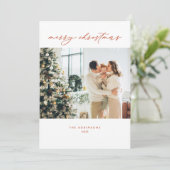 Modern Terracota Elegant kerstfoto Holiday C Feestdagenkaart (Staand voorkant)