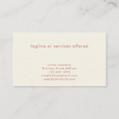 Modern Terracotta Add Logo Beauty Professional Visitekaartje (Achterkant)