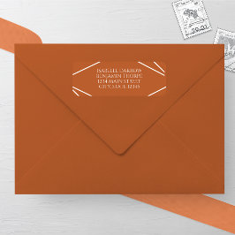 Modern Terracotta and White Wedding Address Etiket