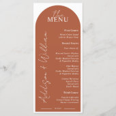 Modern Terracotta Arch Wedding Menu (Voorkant)