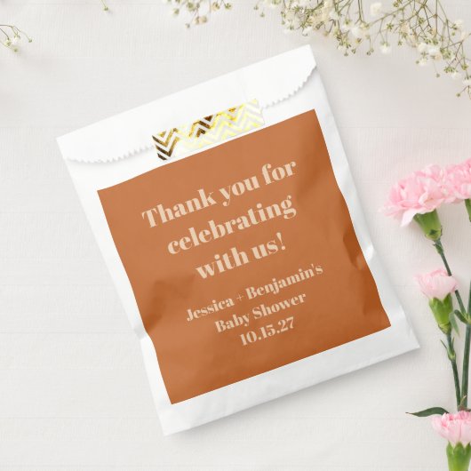Modern Terracotta Baby shower Custom Dank u Bedankzakje (Gezegeld)
