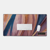 Modern terracotta blauw glitter goud monogram bureaumat (Keyboard & Muis)