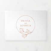 Modern Terracotta Boho Floral Drieluik Uitnodiging (Cover)