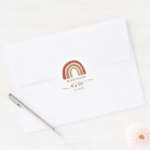 Modern Terracotta Boho Rainbow Birthday Ronde Sticker (Envelop)
