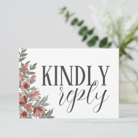 Modern Terracotta Botanical RSVP Wedding (Staand voorkant)