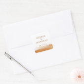 Modern Terracotta Burnt Gold Foil Boho Wedding Vierkante Sticker (Envelop)