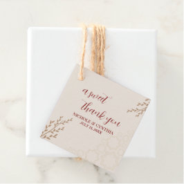 Modern Terracotta Burnt Sinaasappel Boho Wedding Bedankjes Labels