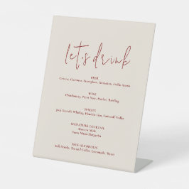 Modern Terracotta Burnt Sinaasappel Boho Wedding Reclamebord Met Voetstuk