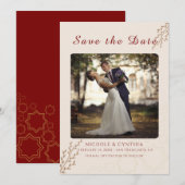 Modern Terracotta Burnt Sinaasappel Boho Wedding Save The Date (Voorkant / Achterkant)