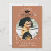 Modern Terracotta Calligraphy Muslim Afstuderen Kaart (Voorkant)