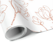 Modern Terracotta Foral Wedding Cadeaupapier (Rol Hoek)