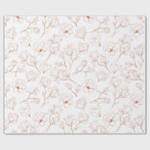 Modern Terracotta Foral Wedding Cadeaupapier (Vlak)