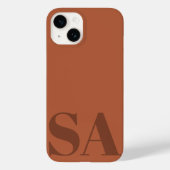 Modern terracotta initiaal miniem hedendaags Case-Mate iPhone case (Achterkant)