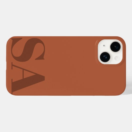 Modern terracotta initiaal miniem hedendaags Case-Mate iPhone case (Achterkant (horizontaal))