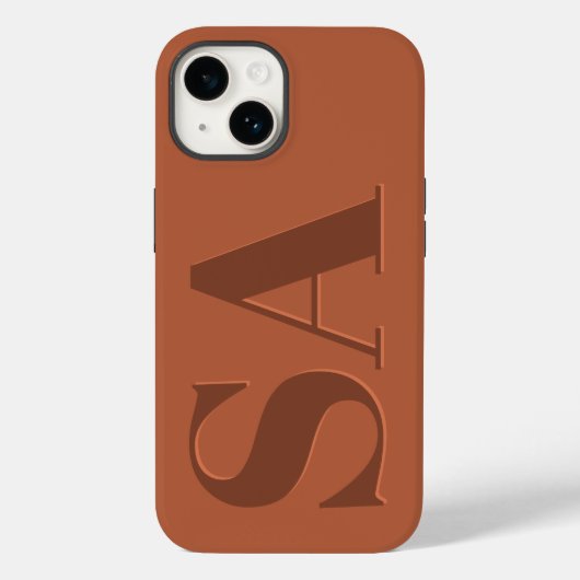 Modern terracotta initiaal miniem hedendaags Case-Mate iPhone case (Achterkant)