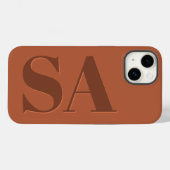 Modern terracotta initiaal miniem hedendaags Case-Mate iPhone case (Achterkant (horizontaal))