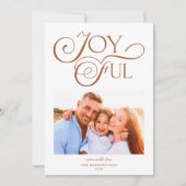 Modern Terracotta kerstfoto Feestdagenkaart (Voorkant)