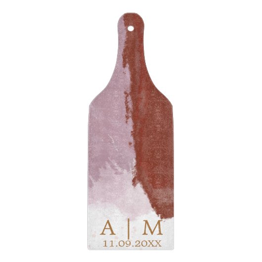 Modern terracotta monogram snijplank (Voorkant)