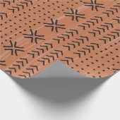 Modern Terracotta Mudcloth African Pattern Cadeaupapier (Hoek)
