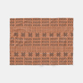 Modern Terracotta Mudcloth African Pattern Fleece Deken (Voorkant (Horizontaal))