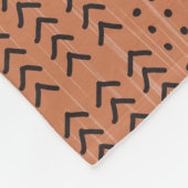 Modern Terracotta Mudcloth African Pattern Fleece Deken (Hoek)
