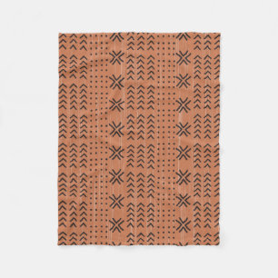 Modern Terracotta Mudcloth African Pattern Fleece Deken