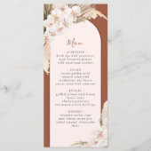 Modern Terracotta Pampas Grass Fall Wedding Menu (Voorkant)
