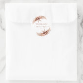 Modern Terracotta Pampas Wedding Bedankt Classic Ronde Sticker (Tas)