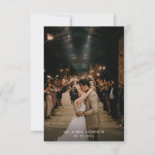 Modern Terracotta Rustic Typography Photo Wedding Bedankkaart (Voorkant)