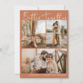 Modern terracotta script chic 6 foto's verloving aankondiging (Voorkant)