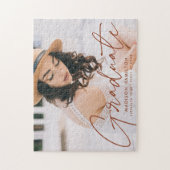 Modern Terracotta Script Photo Afstuderen Legpuzzel (Verticaal)