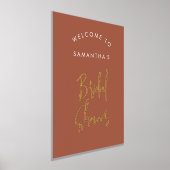 Modern Terracotta Script Welcome Vrijgezellenfeest Folie Afdrukken (Laagn)