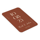 Modern Terracotta Simple Chic slaat de datum op Magneet (Rechterzijde)