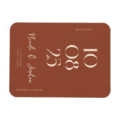 Modern Terracotta Simple Chic slaat de datum op Magneet (Horizontaal)