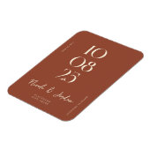 Modern Terracotta Simple Chic slaat de datum op Magneet (Linkerzijde)